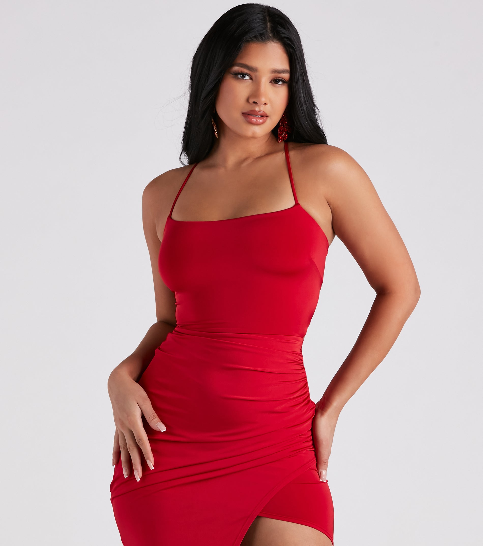 Candlelit Dinner Lace-Up Midi Dress