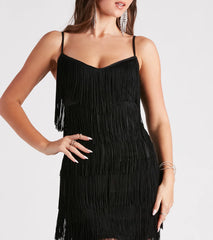Shake And Shimmy Fringe Mini Dress