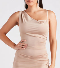 First Class Cowl Neck Midi Dress