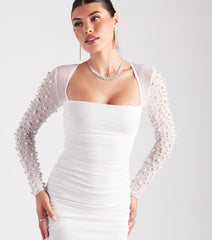 Pearl Up With Me Long Sleeve Mini Dress