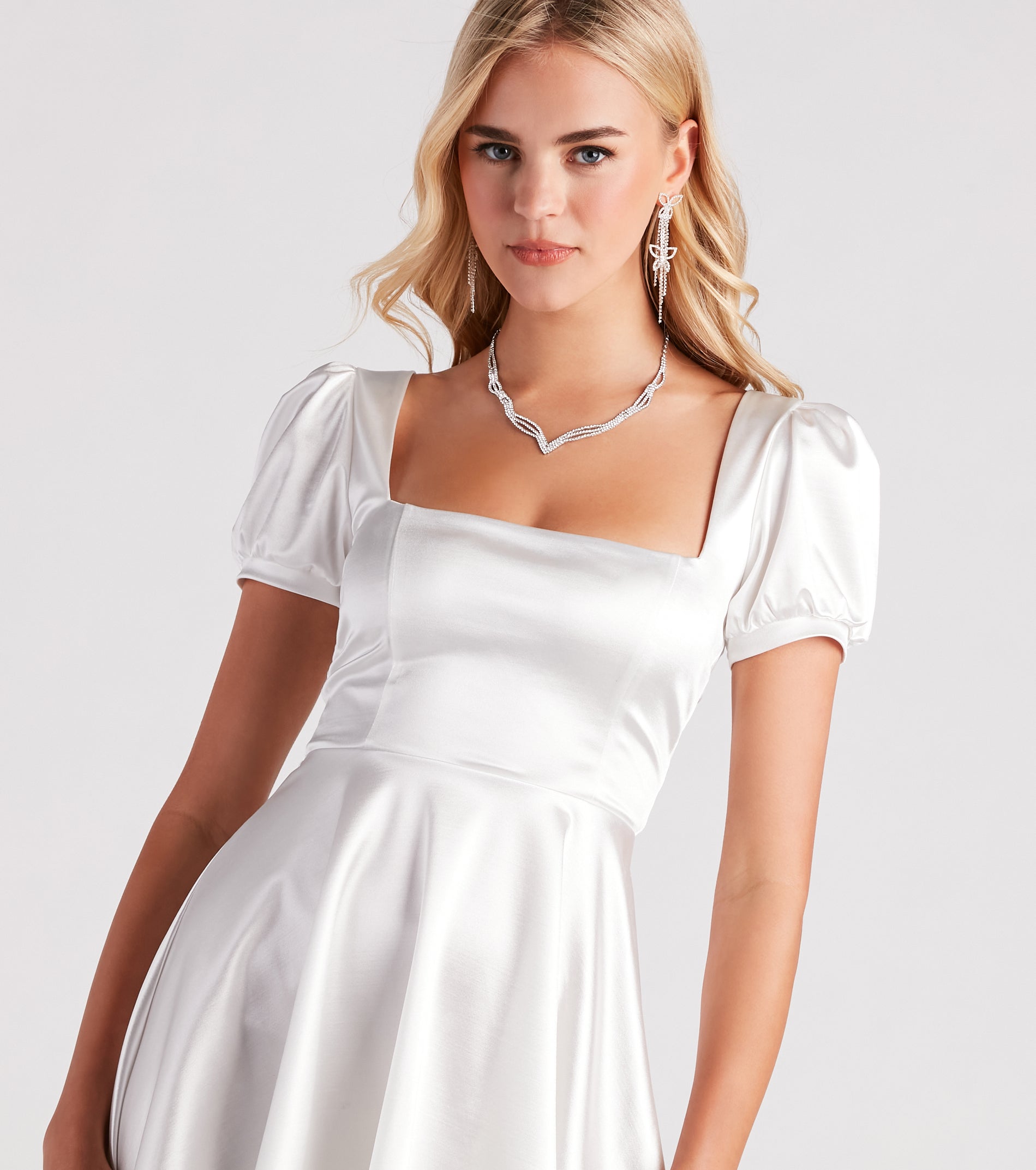 Sweet Victory Satin Skater Dress