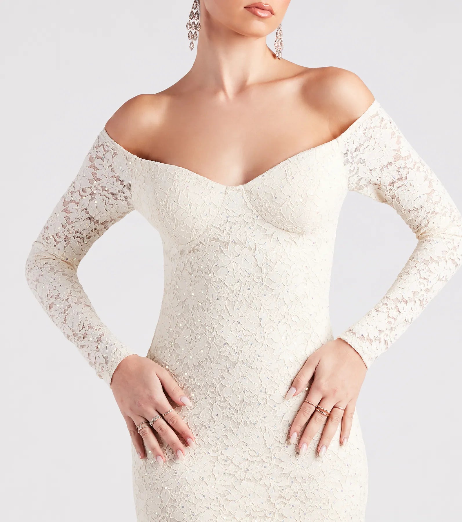 A Lil Shimmer Sequin Lace Dress