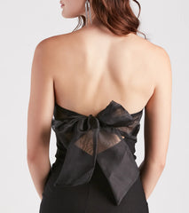 Look Back At Me Strapless Bow Mini Dress