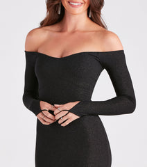 After Dark Sparkle Glitter Bodycon Mini Dress