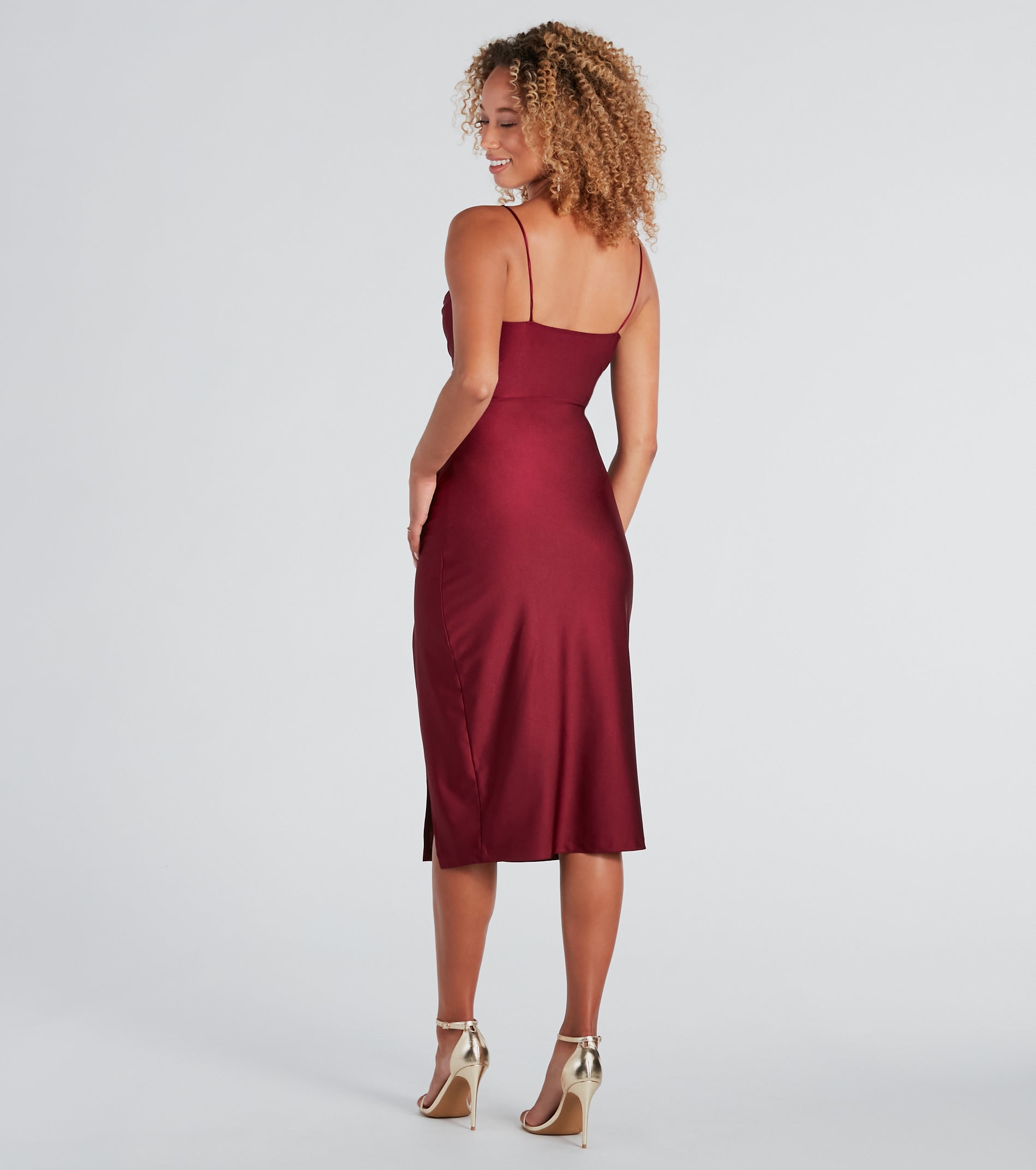 Sleek And Smooth High Slit Midi Dress