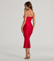 Chic In The City Cowl Neck Midi Dress