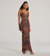Fierce Allure Leopard Print Mesh Maxi Dress