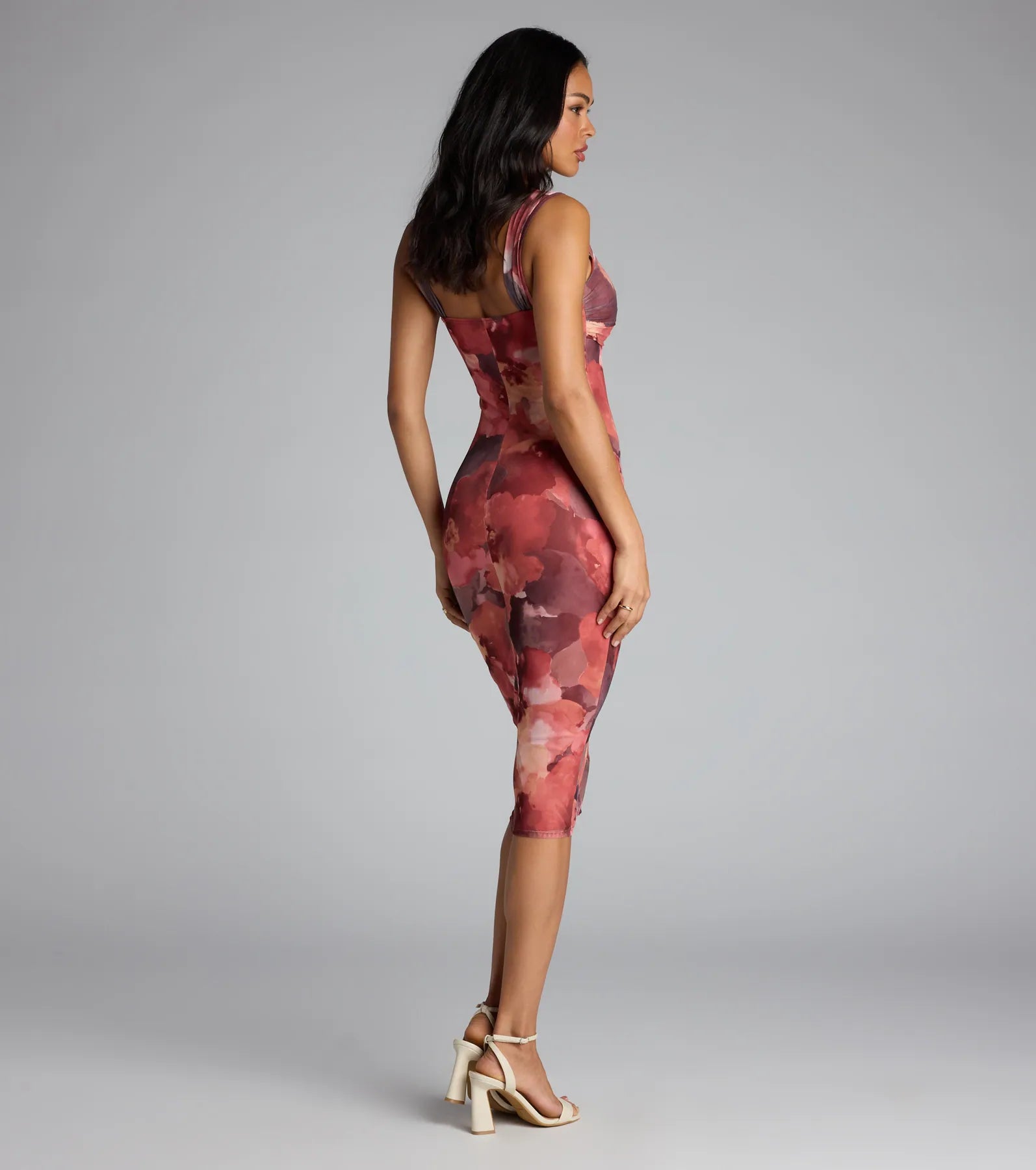 Crush Hour Floral Bodycon Midi Dress