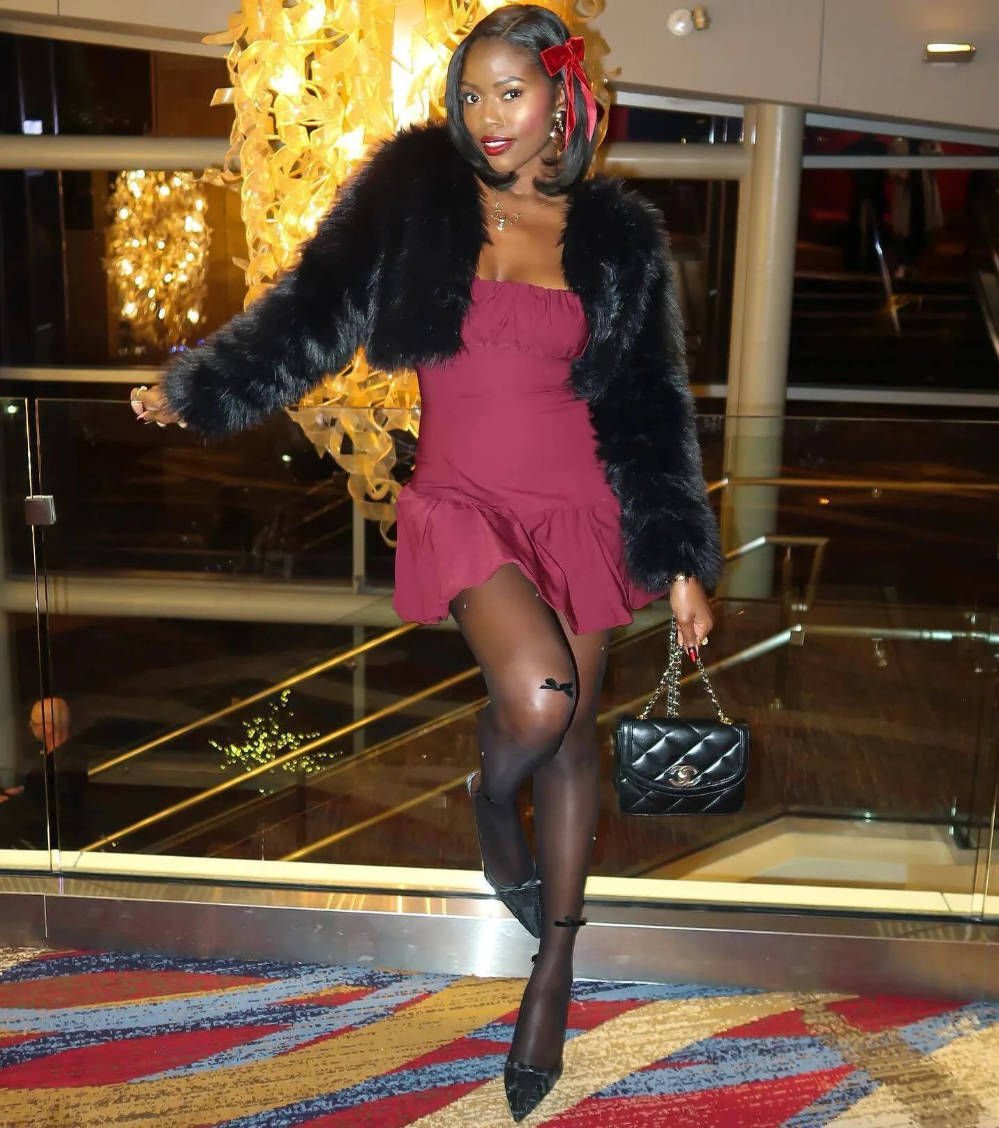 Adorable Aura Drop Waist Bubble Hem Skater Dress