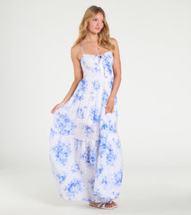 Sunshine Dream Open Tie Back Floral Maxi Dress