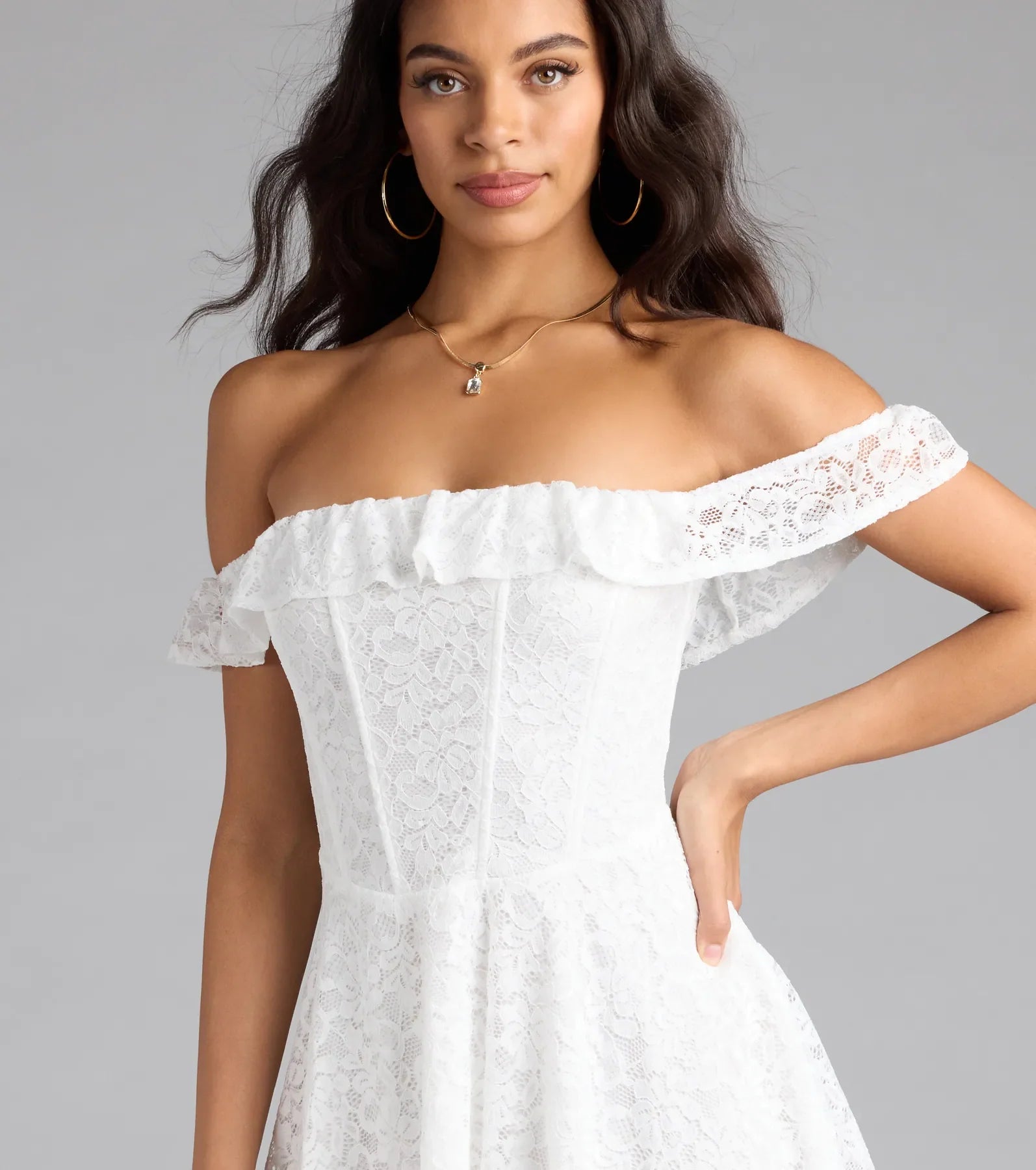 Sweet And Sultry Corset Lace Skater Dress