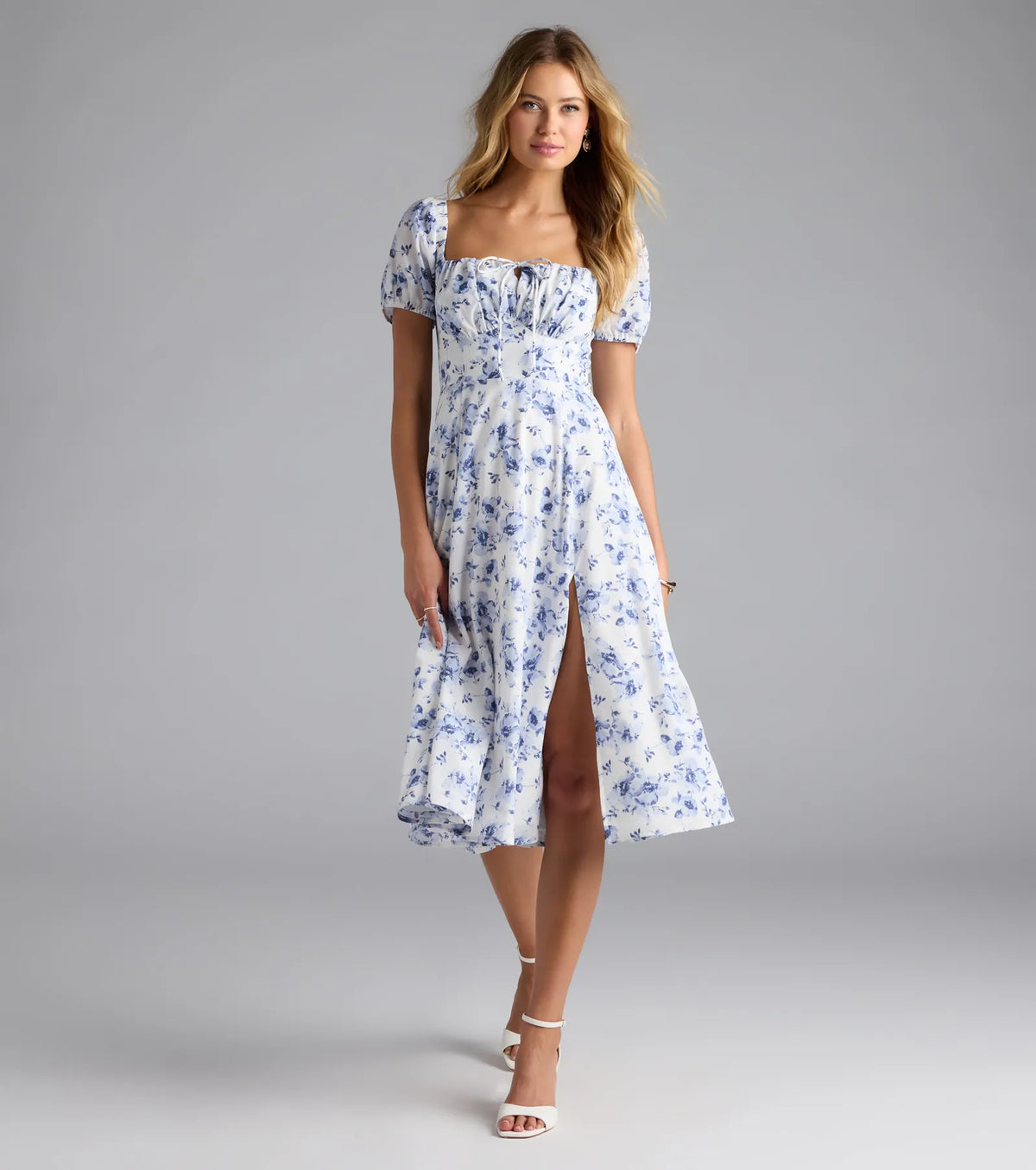 Charmingly Perfect Floral A-Line Midi Dress