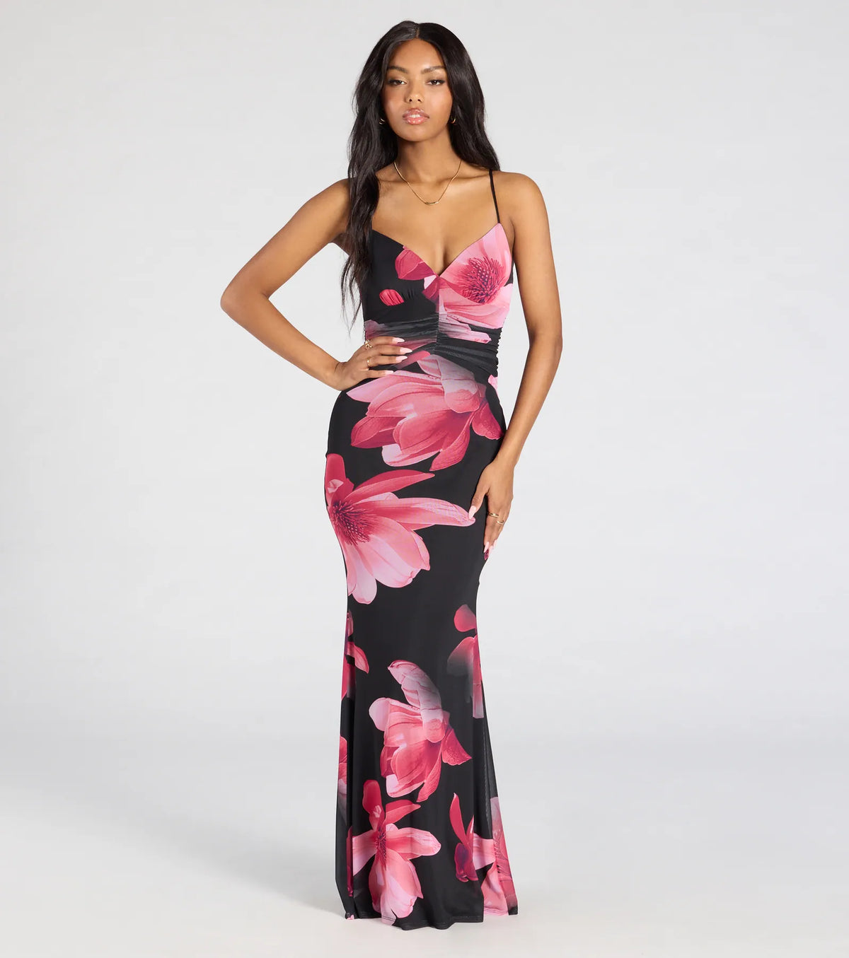 On Vacay V-Neck Floral Maxi Dress