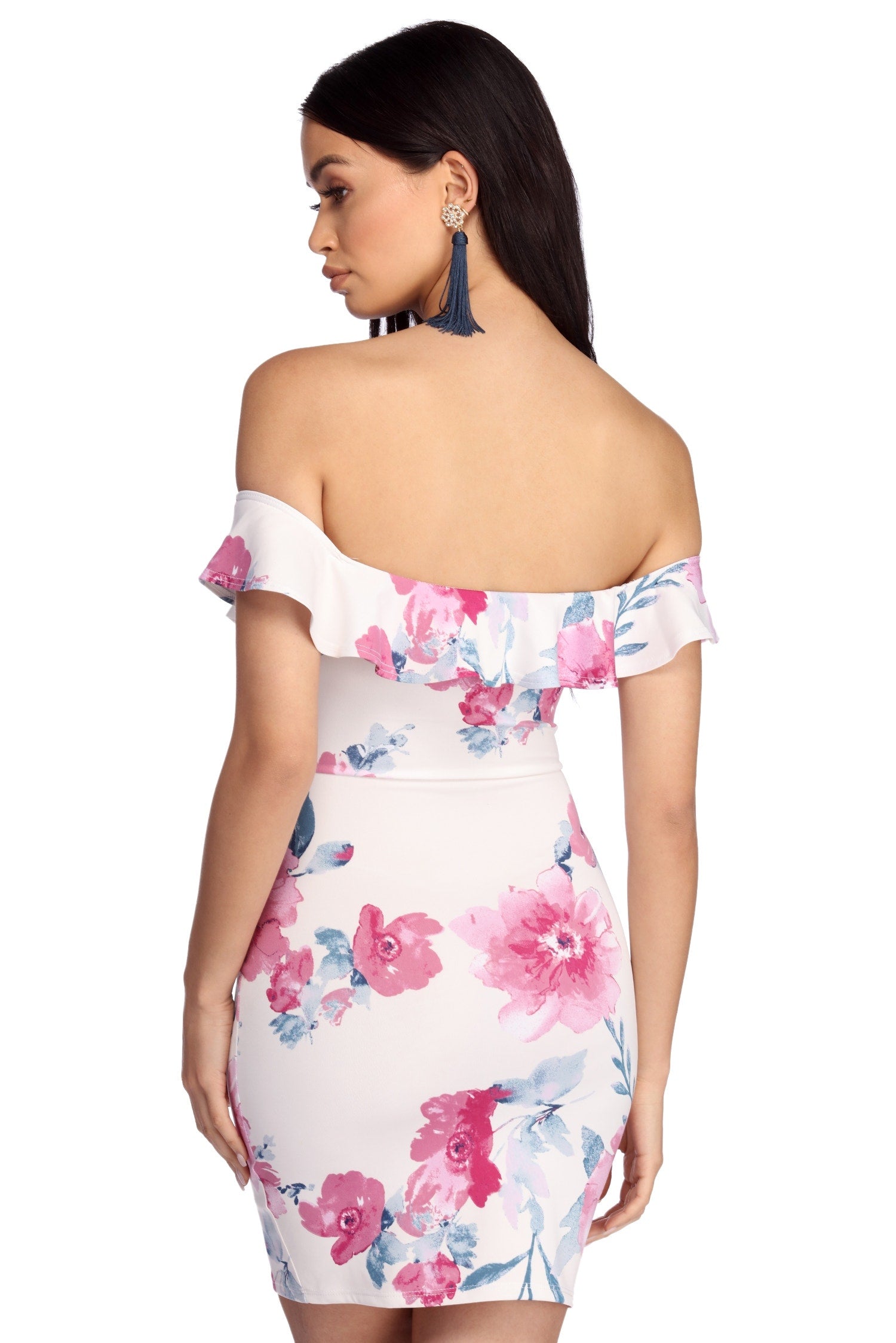 Ruffled Floral Mini Dress