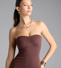 Beachy Breeze Strapless Slit Maxi Dress