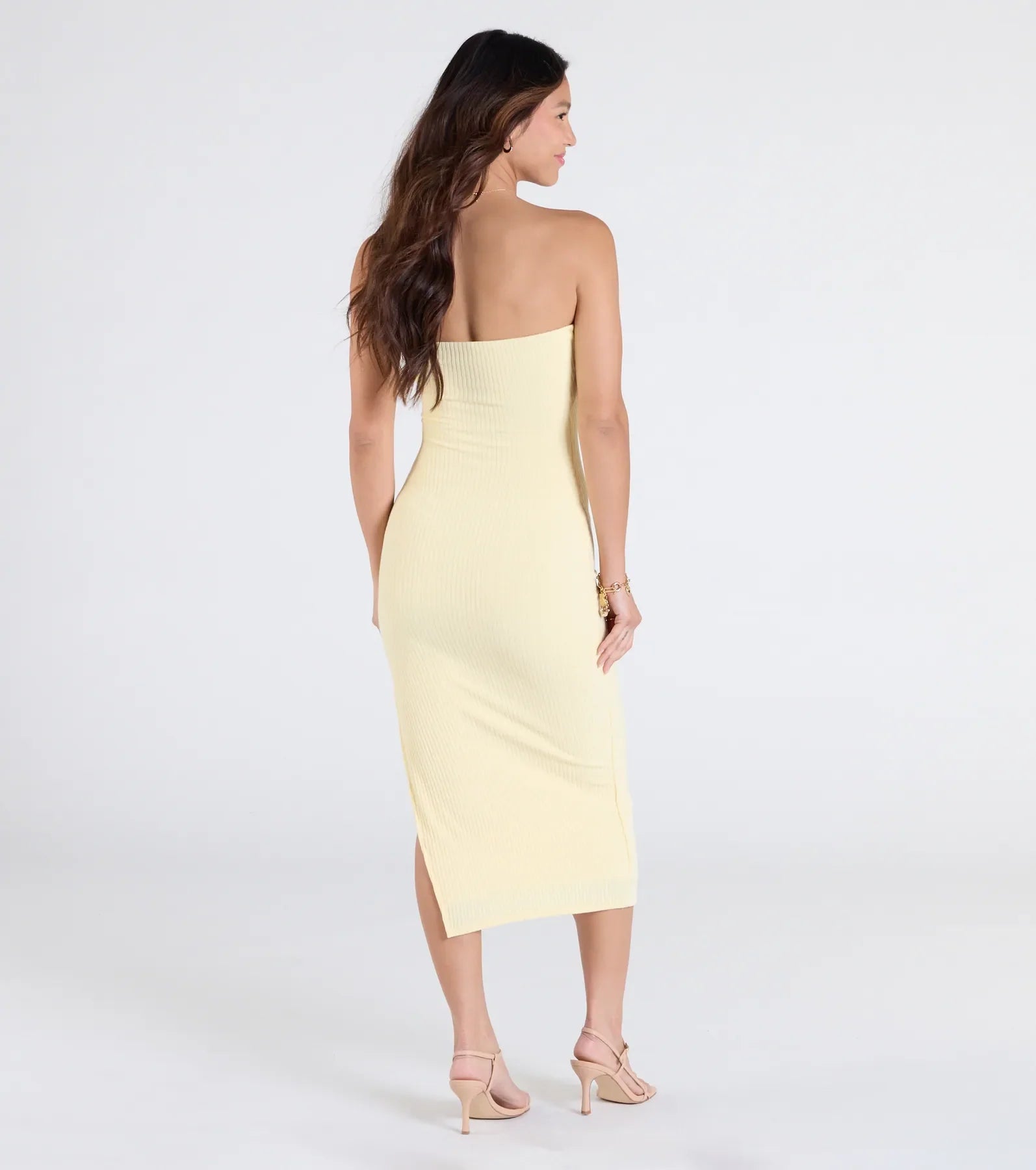 Smooth Talker Strapless Bodycon Midi Dress
