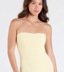 Smooth Talker Strapless Bodycon Midi Dress