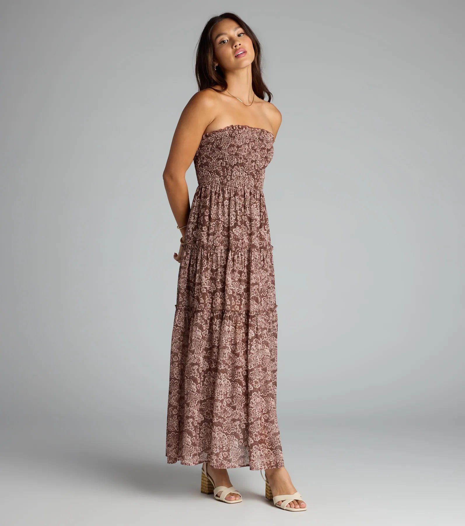 Meet Me in the Meadow Chiffon Floral Maxi Dress