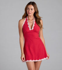 Sweet Summer Vibe Polka Dot Satin Mini Dress