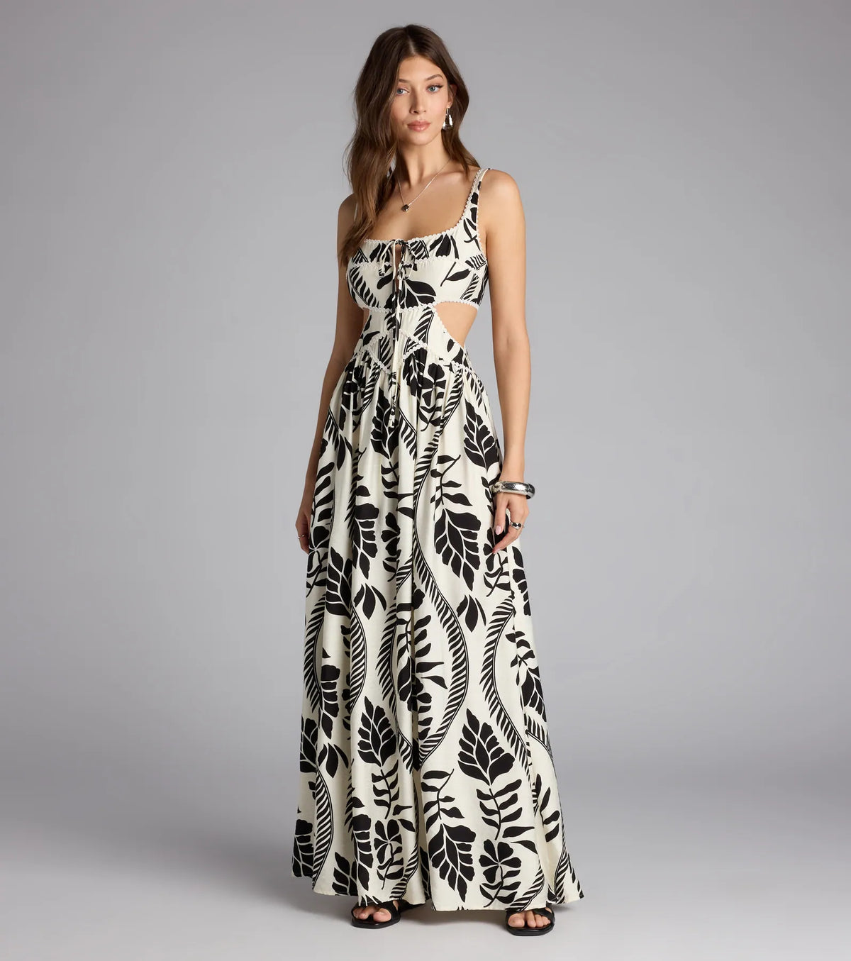 Sun And Spritz Tropical Cutout Maxi Dress
