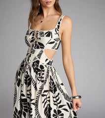Sun And Spritz Tropical Cutout Maxi Dress