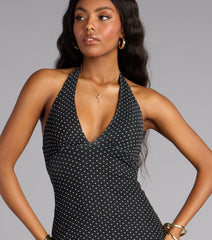 Retro Romance Halter Midi Dress