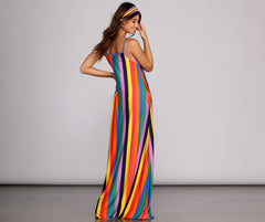 Rainbow Wave Maxi Dress