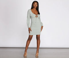 Lovely In Linen Smocked Mini Dress