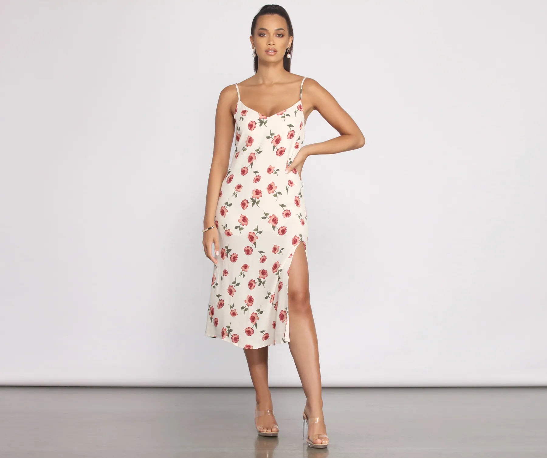 Keep It Rosey Slip Midi Dress