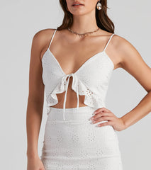 Innocent Charm Eyelet V-Neck Dress