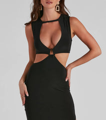 Catch A Glance Cutout Midi Dress