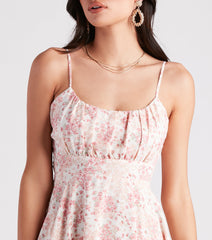 Sweet And Cute Floral Ruffle Short Dress