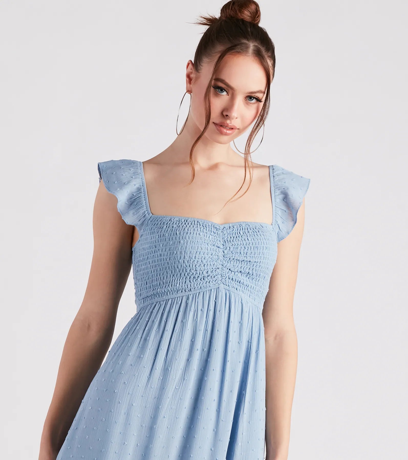 Just Peachy Keen Off-The-Shoulder Midi Dress