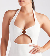 Catching Flights O-Ring Halter Midi Dress