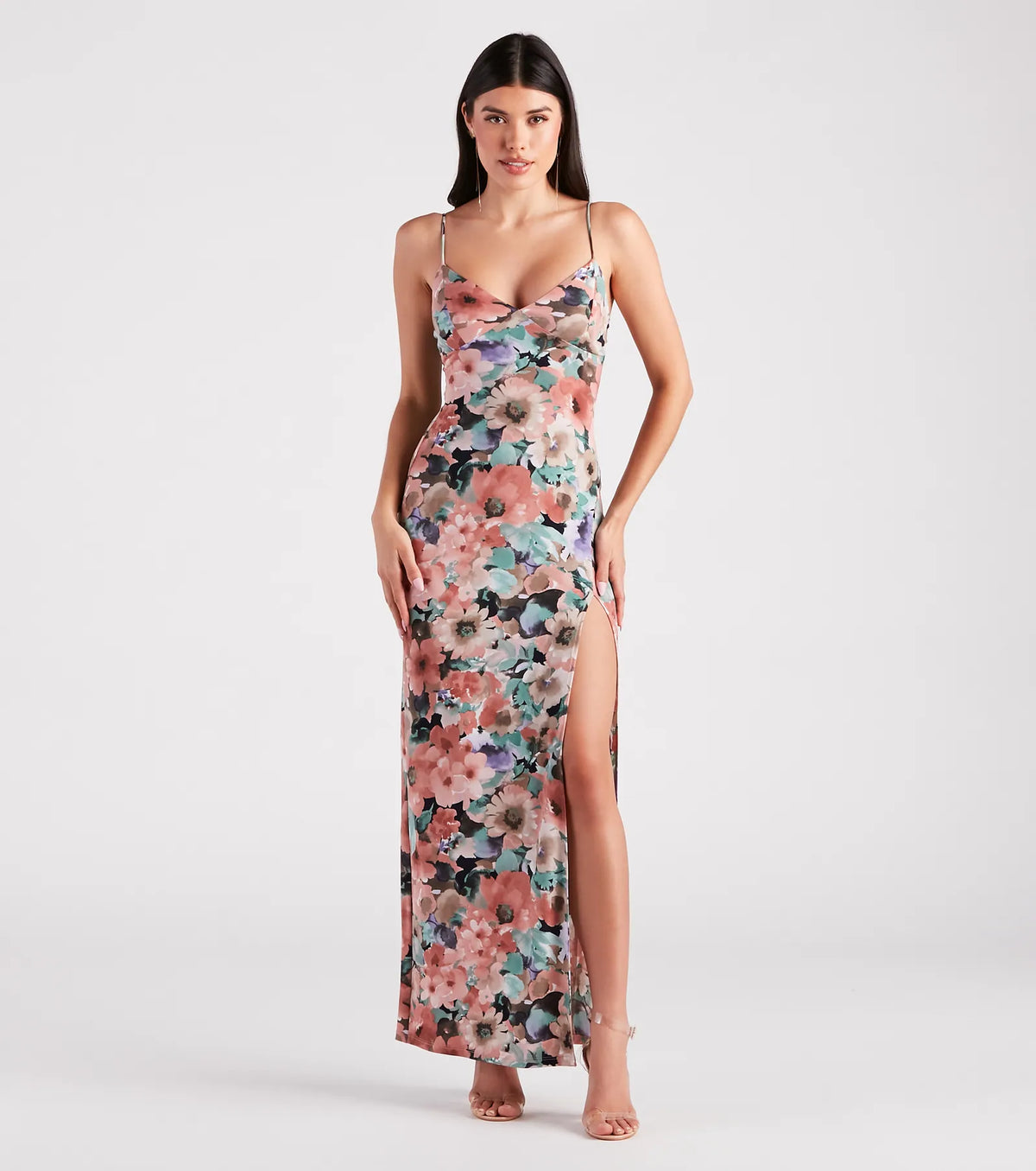 Paint Me In Floral V-Neck Maxi Dress