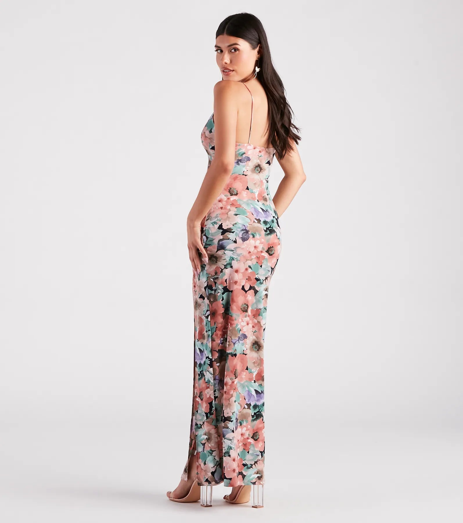 Paint Me In Floral V-Neck Maxi Dress