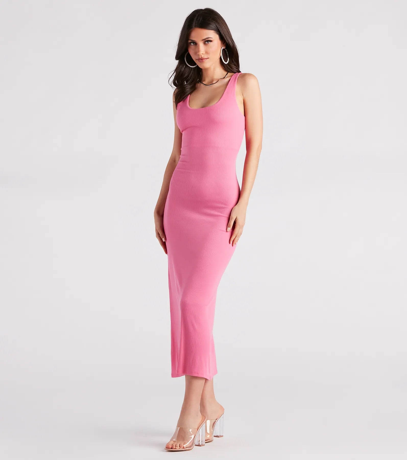Effortless Styling Ribbed Knit Midi Dress