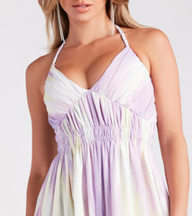 Living In Color Chiffon Halter Maxi Dress