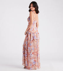 Enchanting Entrance Chiffon Floral Maxi Dress