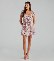 Obsessed With Floral Chiffon Skater Dress