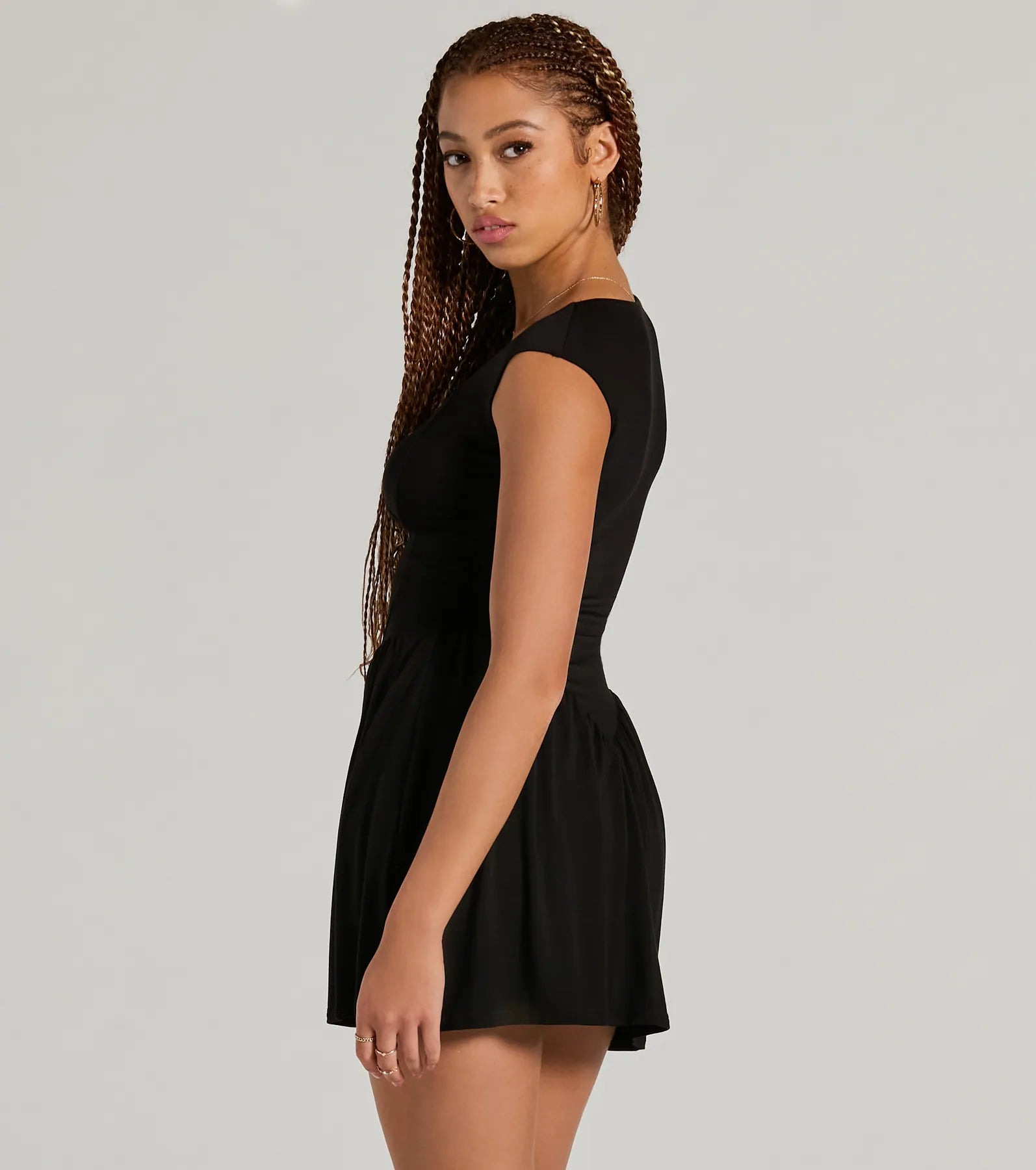 Flattering Look A-Line Ruffled Mini Dress