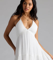 Sweet Talker Strappy Back Halter Skater Mini Dress