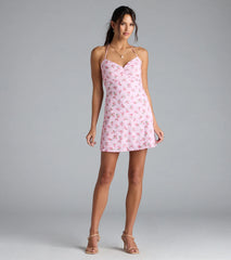 Falling For Charm Strappy Open Back Floral Mini Dress