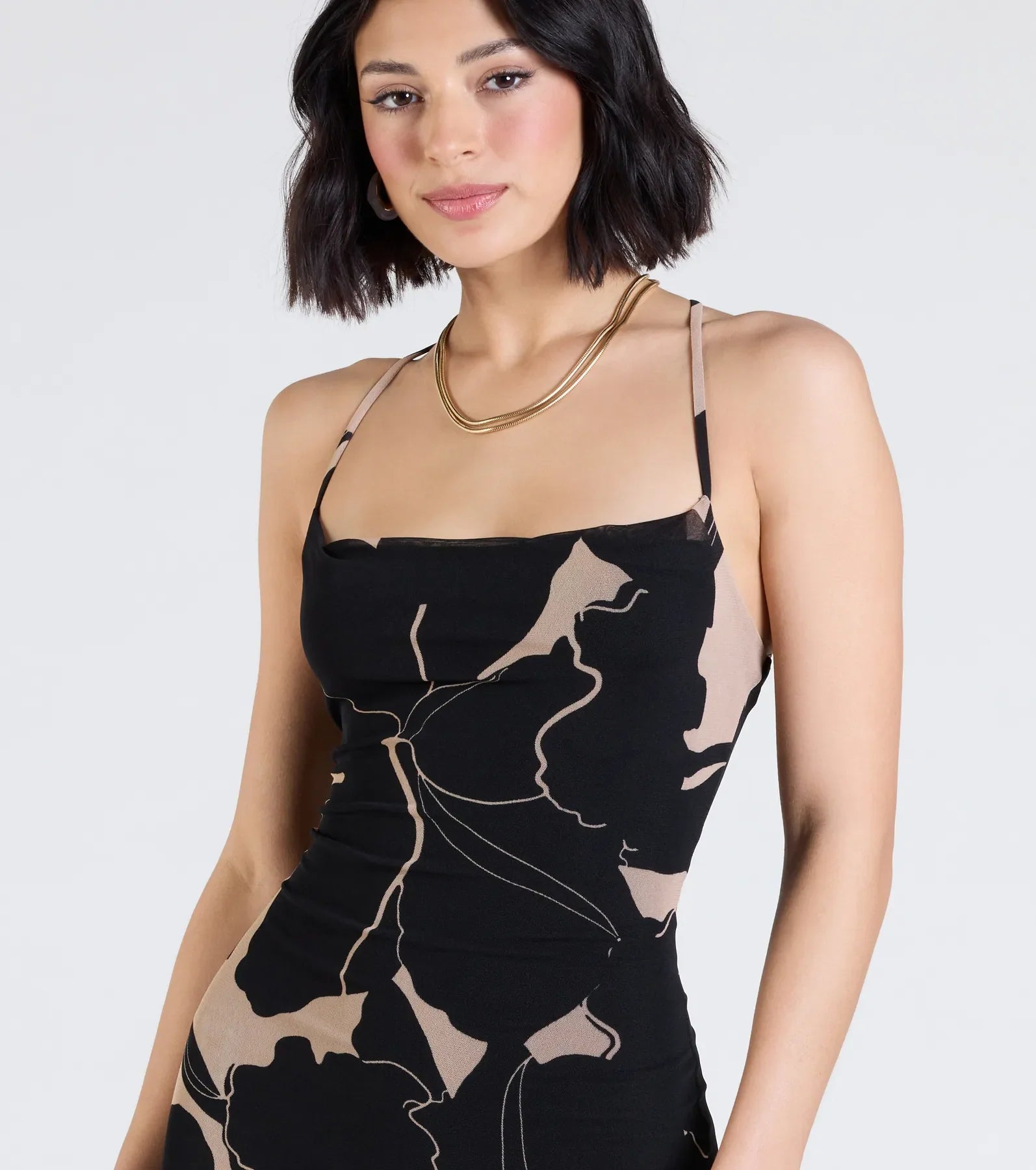 Sunset Beauty Tropical Print Maxi Dress