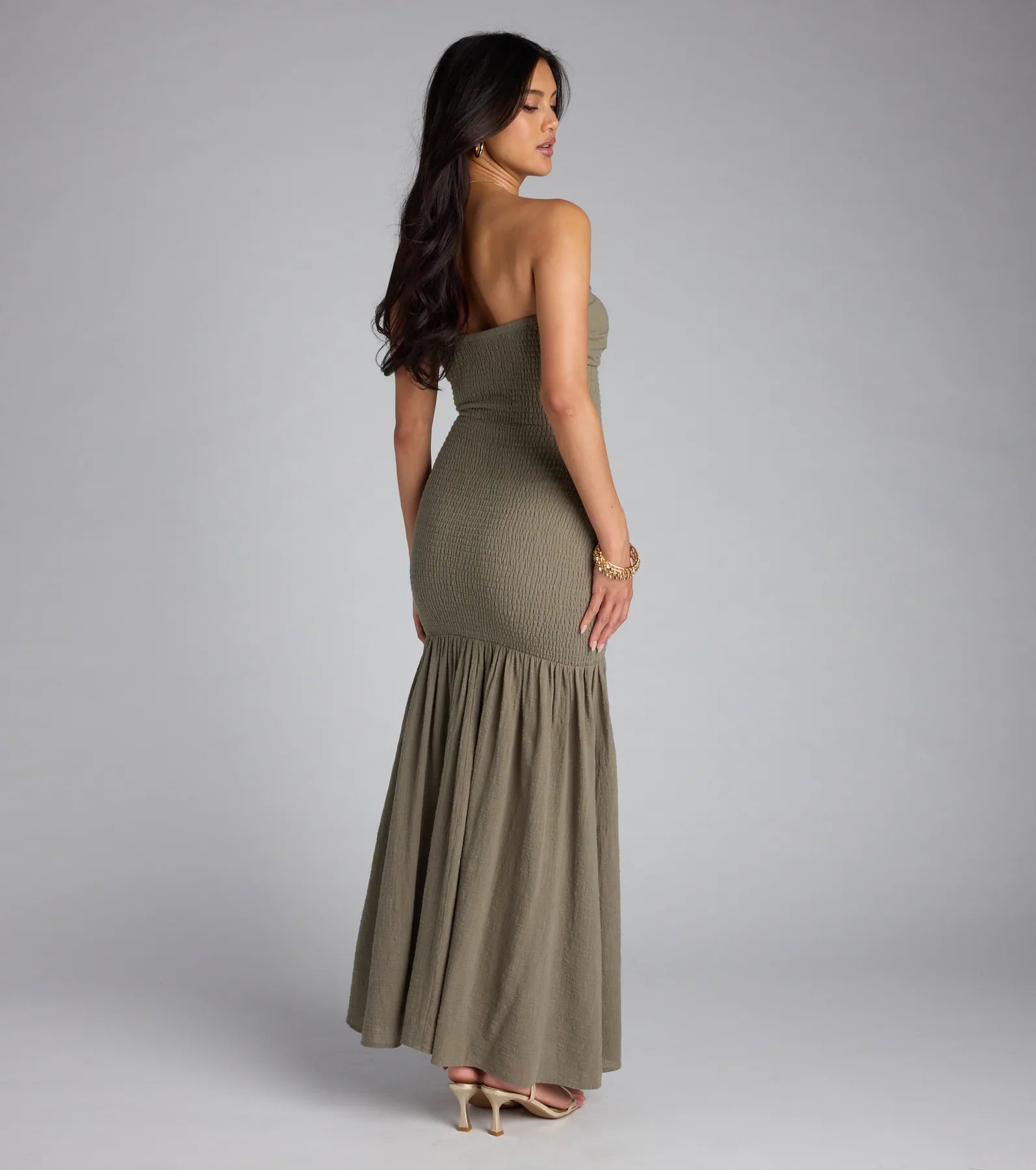 Breath Of Fresh Air Smocked Maxi Tube Dress