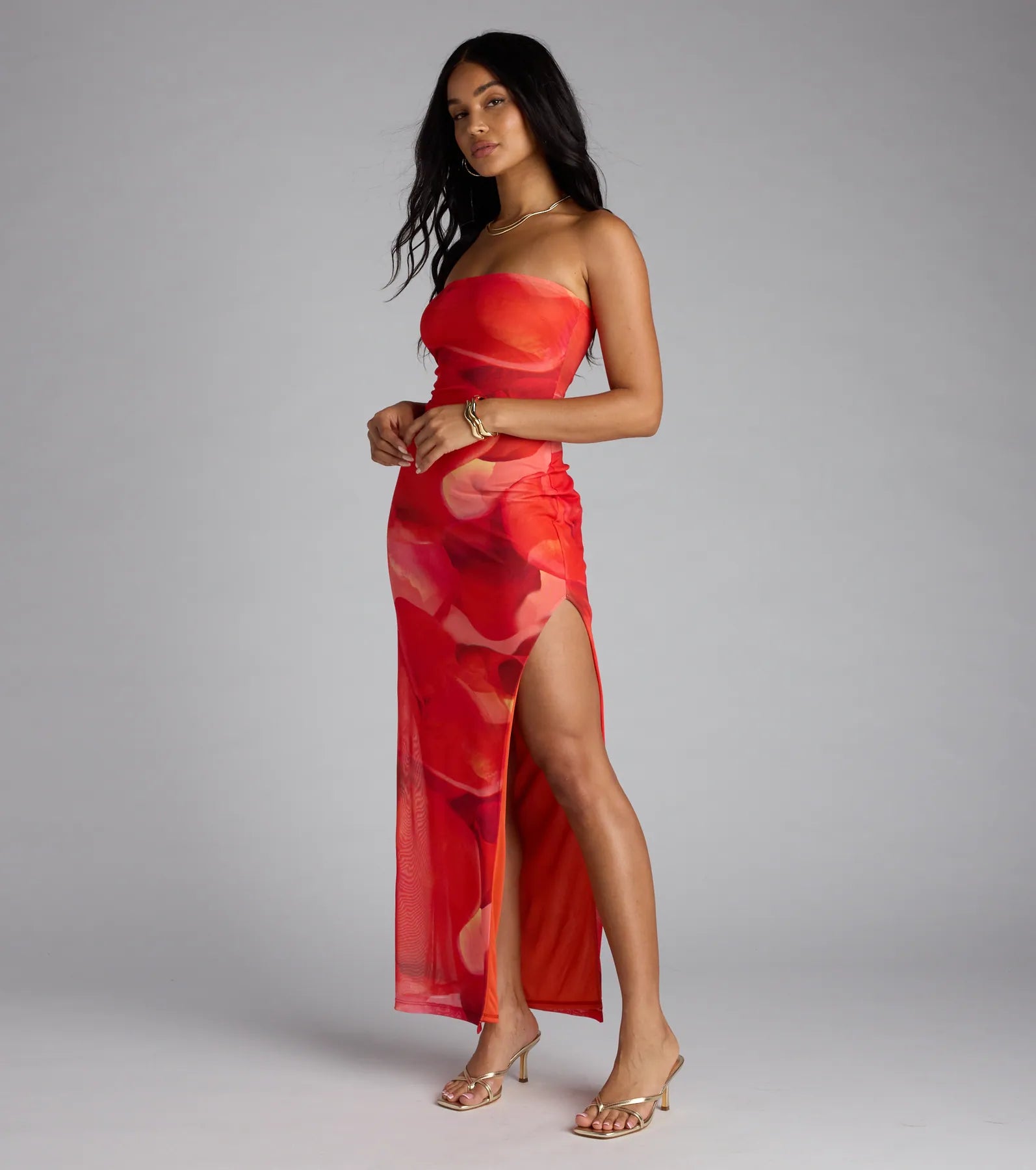 Dance To My Rhythm Abstract Tube Maxi Dress