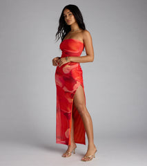 Dance To My Rhythm Abstract Tube Maxi Dress