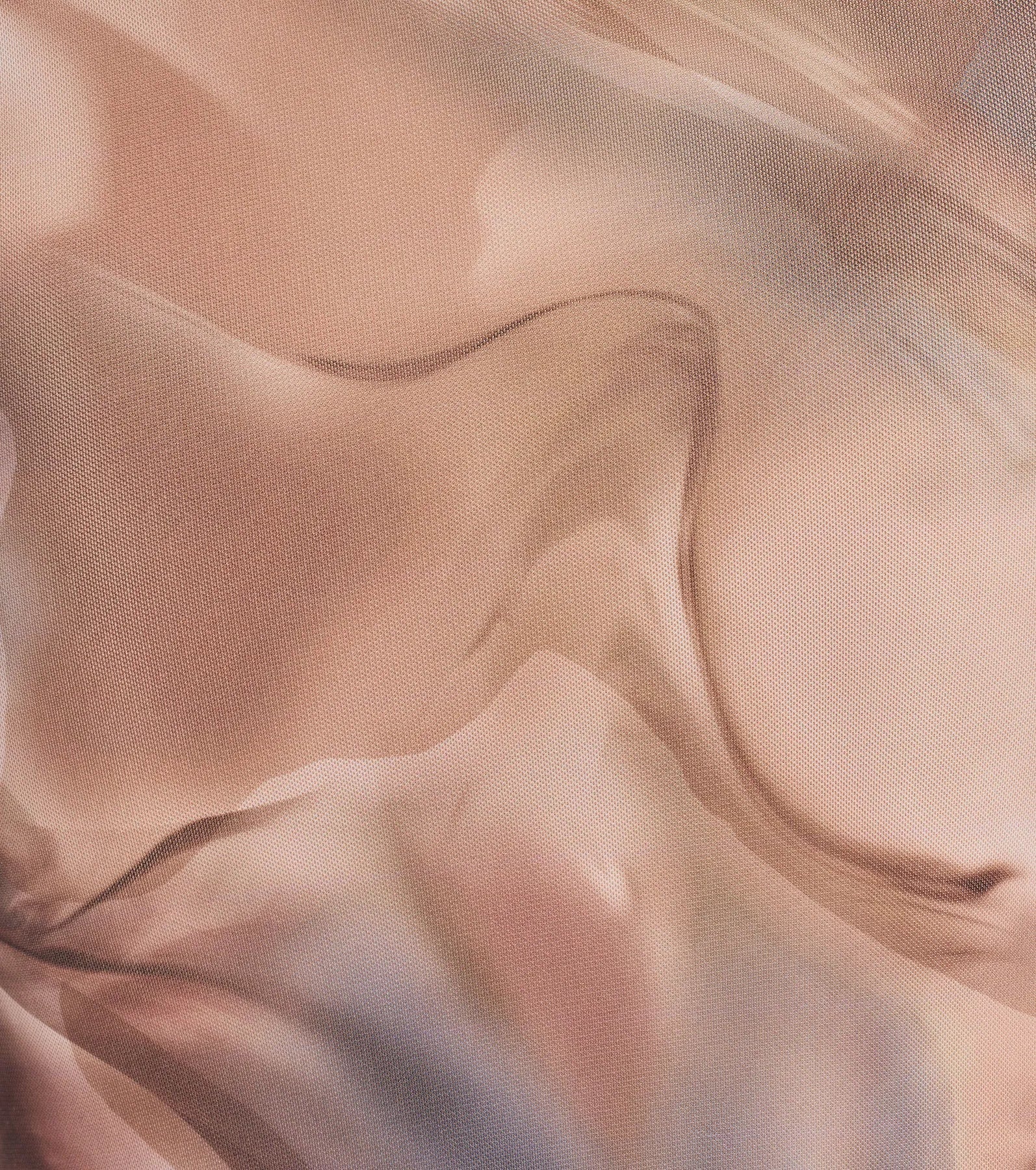 Turn Heads Abstract Print Strapless High Slit Maxi Dress