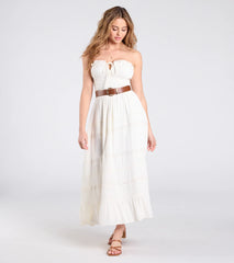 Breezy Chic Belted A-Line Maxi Dress