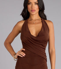 In the Moment Halter Mini Dress